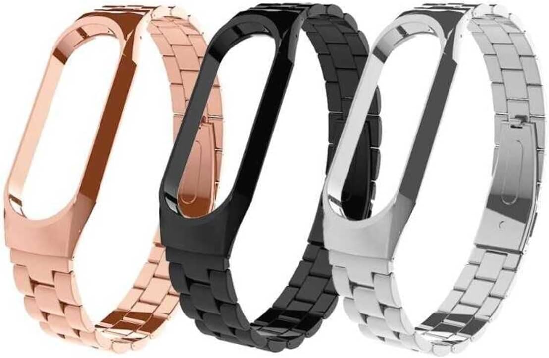 Akıllı Saat Kordonu - Xiaomi Mi Band 6 Uyumlu Metal Kordon Rose Gold Renk, Şık ve Dayanıklı - Rose Gold