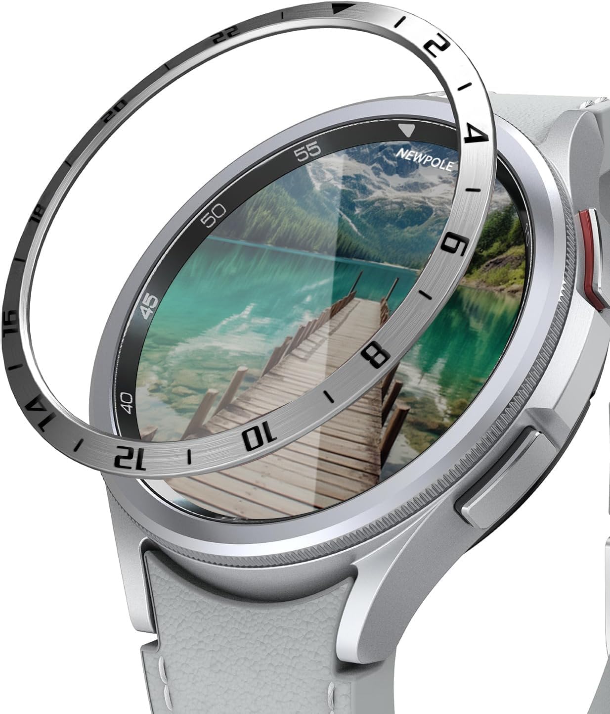 Galaxy Watch 6 47mm için Çerçeve Darbeye DayanıklıÇizilme Karşıtı Çerçeve Samsung Galaxy Watch 6 47mm Uyumlu Çerçeve (Gümüş)
