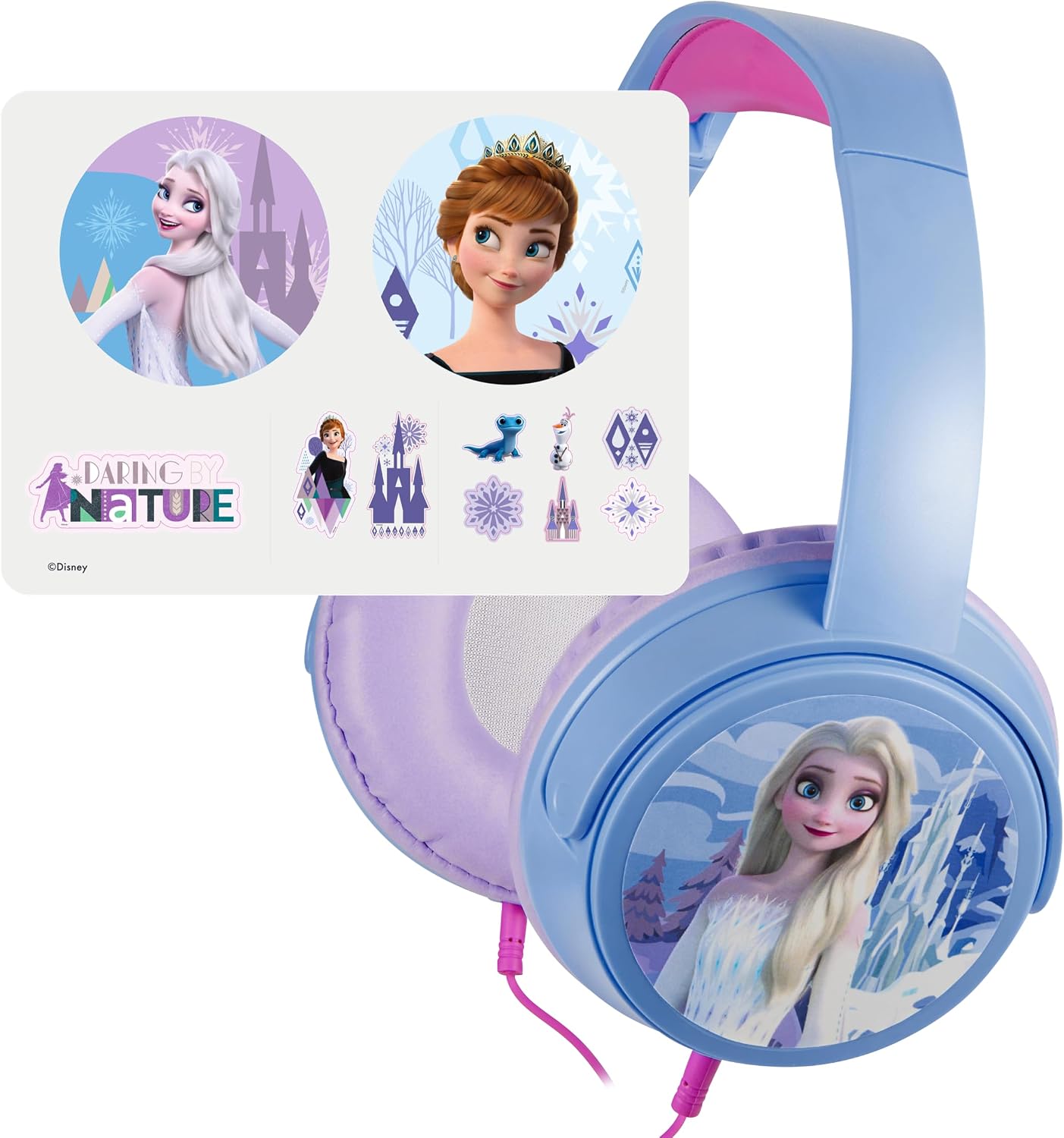 Kablolu Kulaklık Frozen Karlar Ülkesi Anna Elsa Çocuk Kulaklığı Lisanslı DY-6513-FR2 11 ADET STİCKER İLE BİRLİKTE