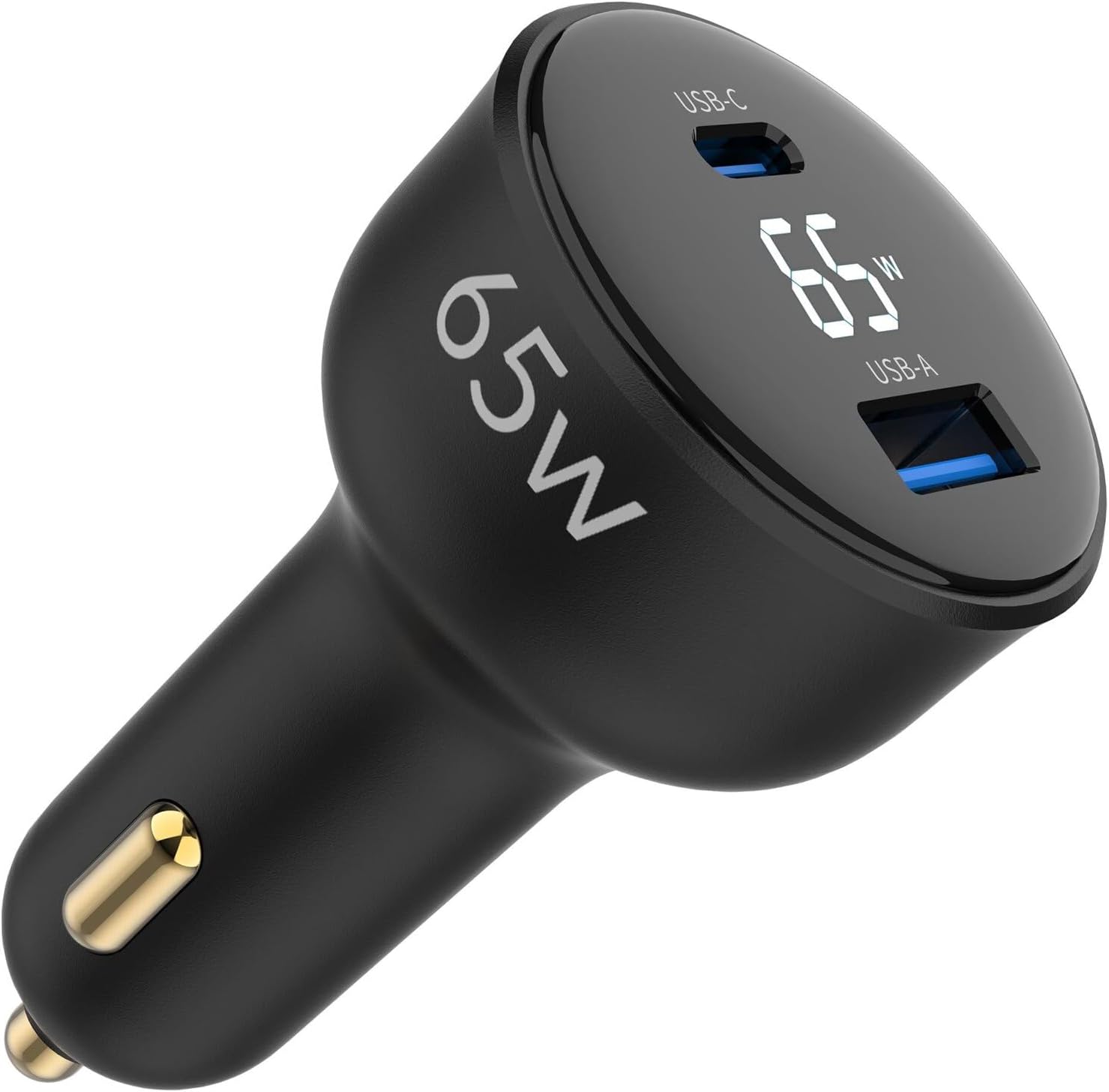 65W Led Ekranlı Type-C + USB-A Araç Şarj Aleti iPhone & Android & Notebook Araç içi Şarj Cihazı