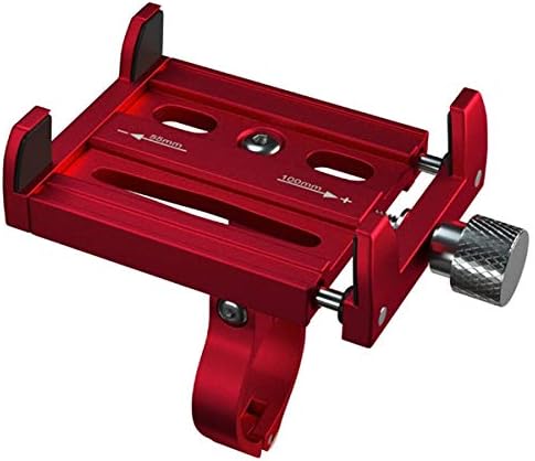 KR01 Bisiklet Motorsiklet Gidon Telefon Tutucu,Metal Vidalı KIRMIZI