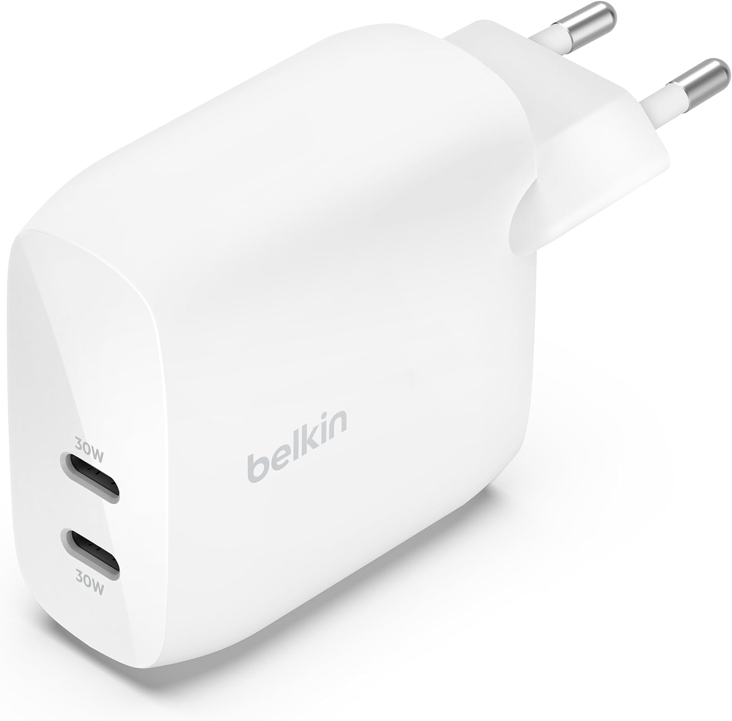Boost Charge Çift USB-C Fişi, PPS'li, iPhone 16 ve Diğerleri, iPad, Samsung Galaxy, Google Pixel, MacBook için 60W Şarj Cihazı, USB-C'den Lightning Kablosu ve USB-C Uyumlu, Beyaz