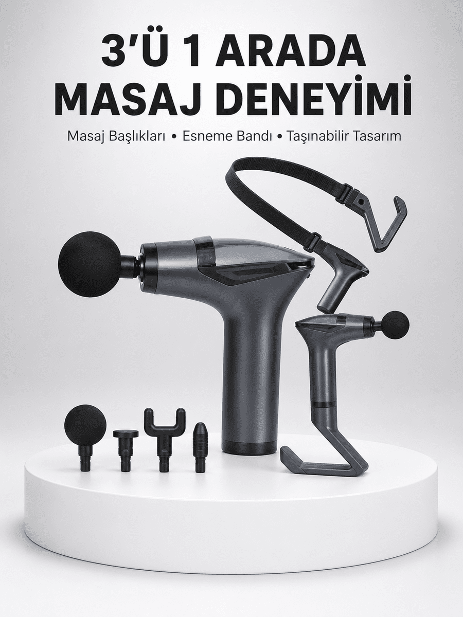 Titreşimli Şarjlı Masaj Aleti 3in1 Fonksiyonel Çok Amaçlı Model Yeni Nesil