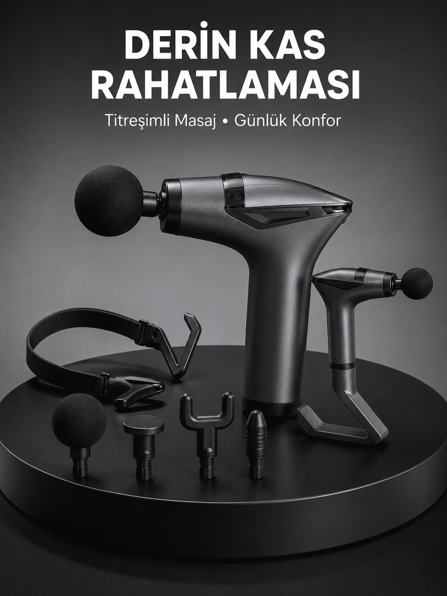 Taşınabilir 3in1 Masaj Aleti Şarjlı Titreşimli Esneme Bantlı Yeni Nesil