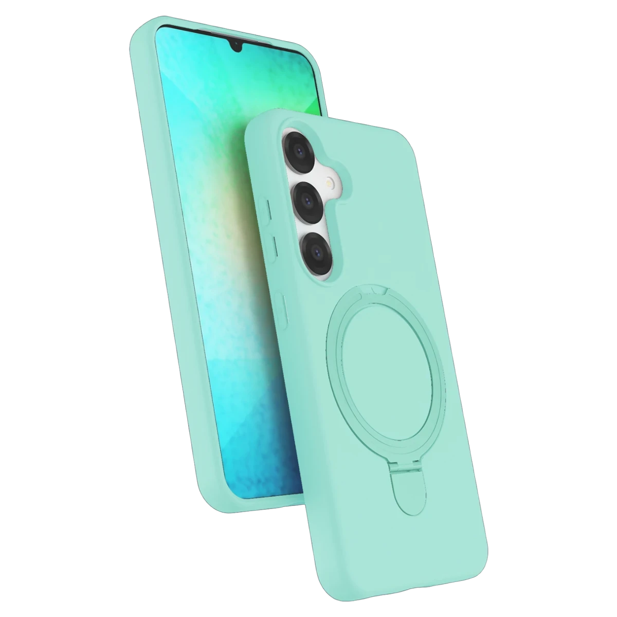 Samsung Galaxy S25 Regal Magsafe Standlı Kapak - Su Yeşili