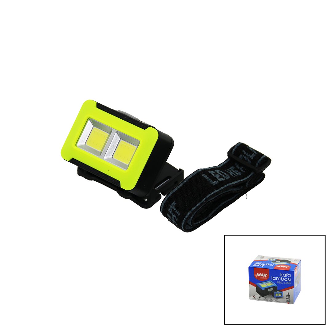 PİLLİ 3W COB LED KAFA LAMBASI FENER 3-KADEME IŞIK AYARI - FLAŞÖR 4.5V 150LÜMEN
