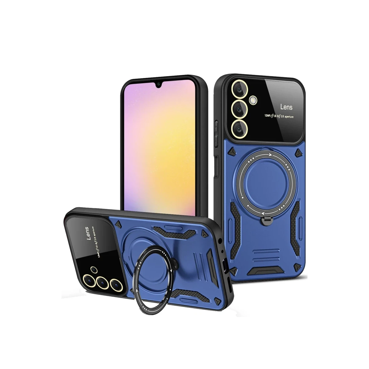 Samsung Galaxy A05S Kılıf Joy Lens Standlı Kapak - Lacivert