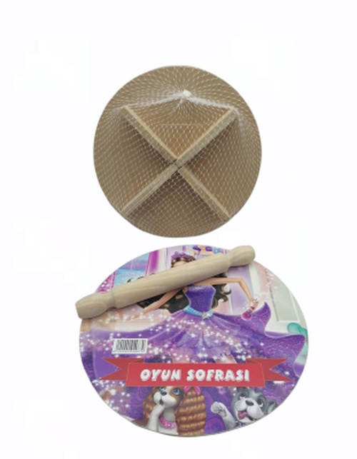 24CM Resimli Ahşap Oyun Sofrası Ekmek Tahta