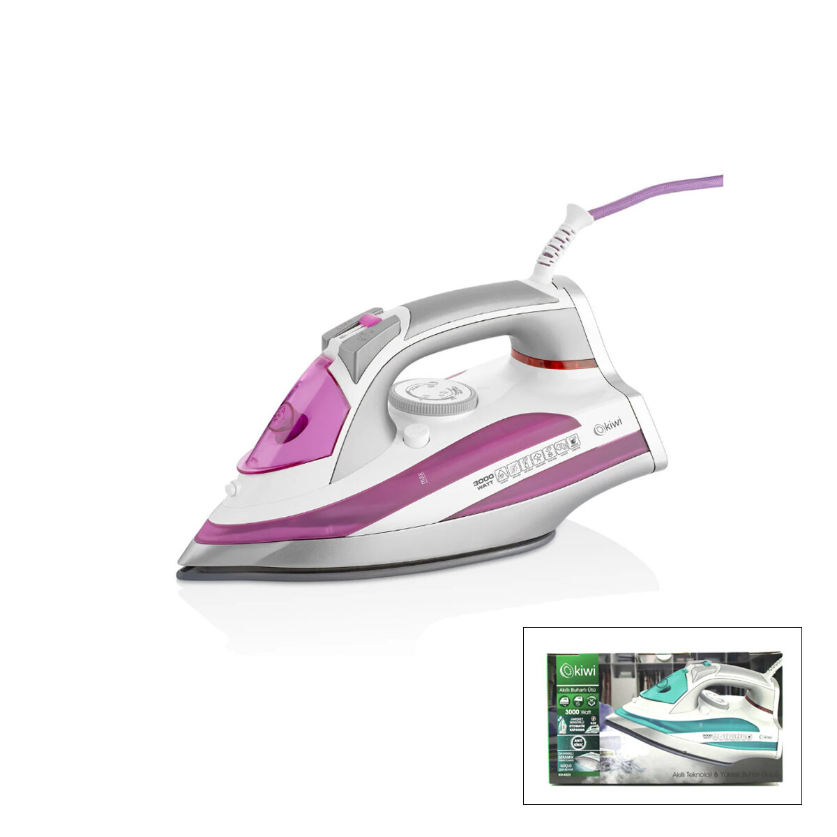 Buharlı Ütü Seramik Taban 3000W KSI-6323