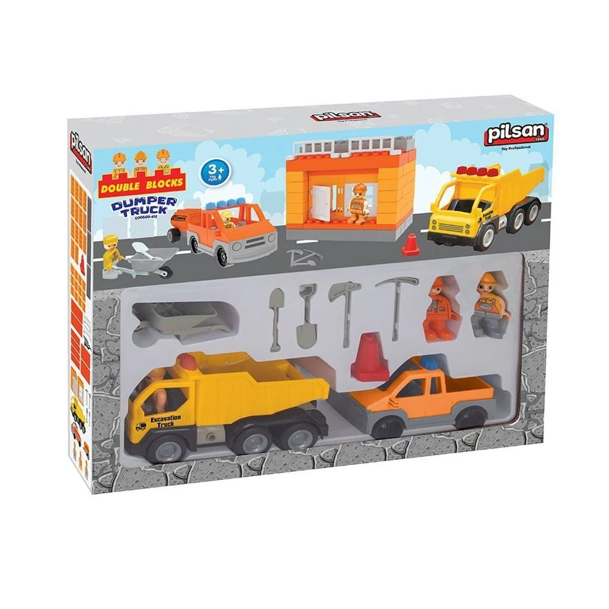 03 612 Double Blocks İnşaat Seti -Pilsan Oyuncak