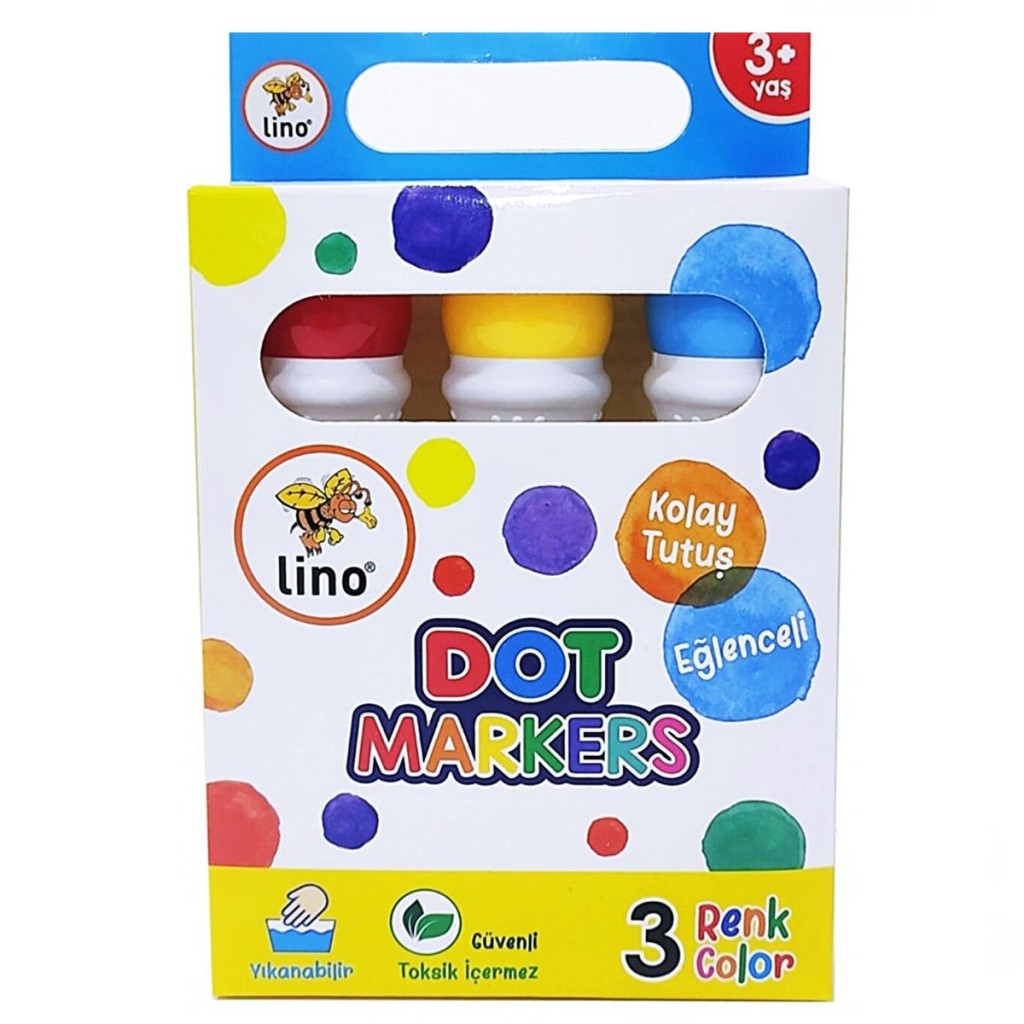 Lino Dot Markers 3'lü Yıkanabilir