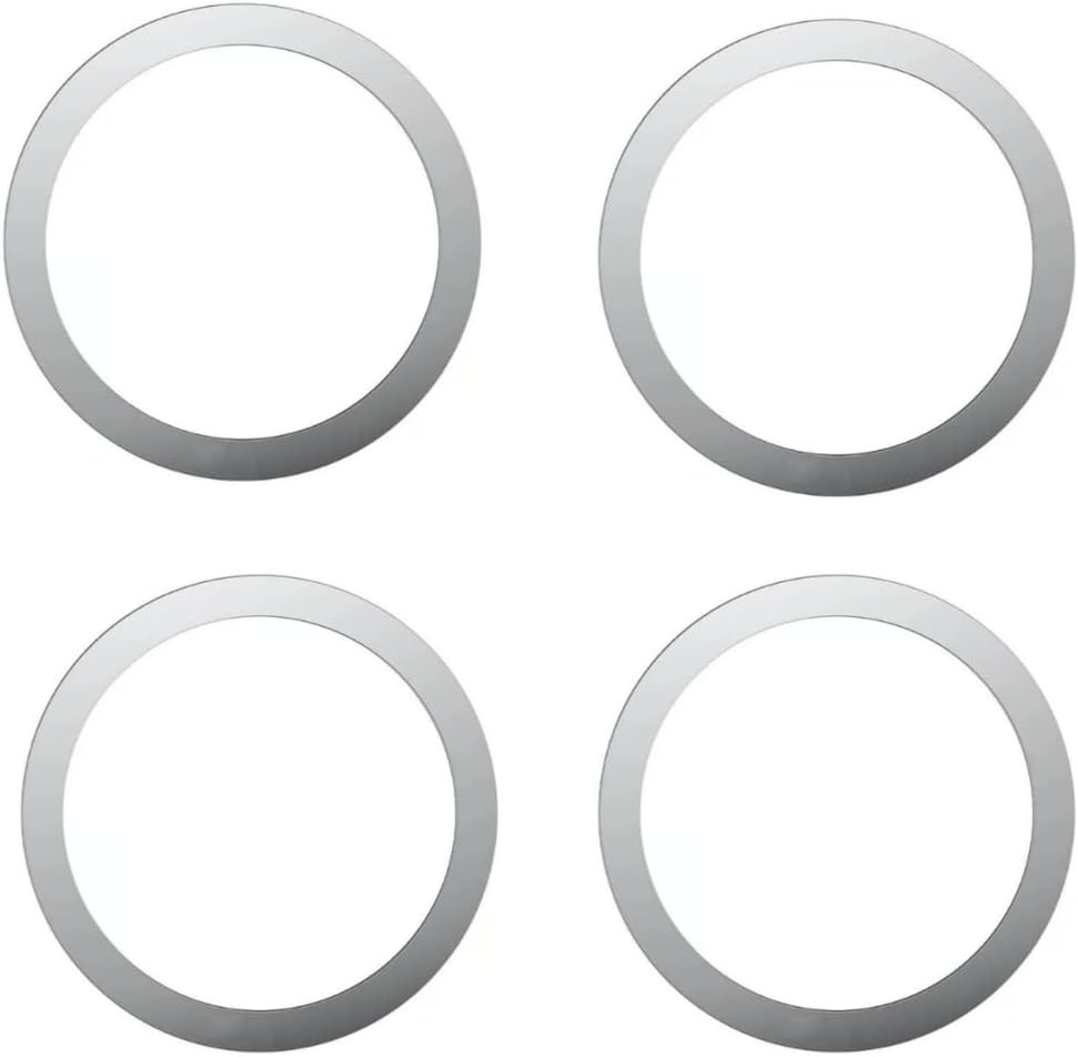 Power Metal Magsafe Halka Yüzük Ring iPhone 8 ve Üstü Model ile Uyumlu Gümüş 4'lü Paket
