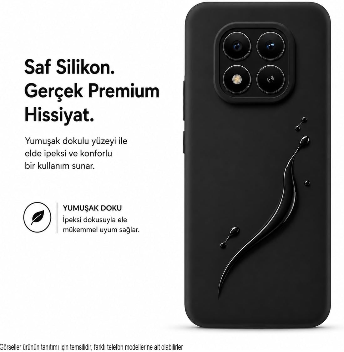 Xiaomi Poco F8 Ultra ile Uyumlu Kılıf İnce Sıvı Silikon Tam Koruma Yumuşak Jel Silikon Kapak - Siyah