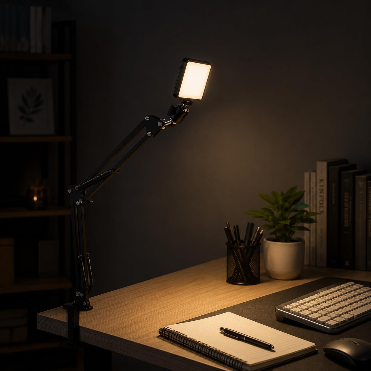 Led Aydınlatma Hareketli Masa Işık Tutacağı Youtuber-Twitch Yayıncı Standı, Görüntülü arama, Masaya sabitletleme Hareketli Tutucu Stand | S01 SET