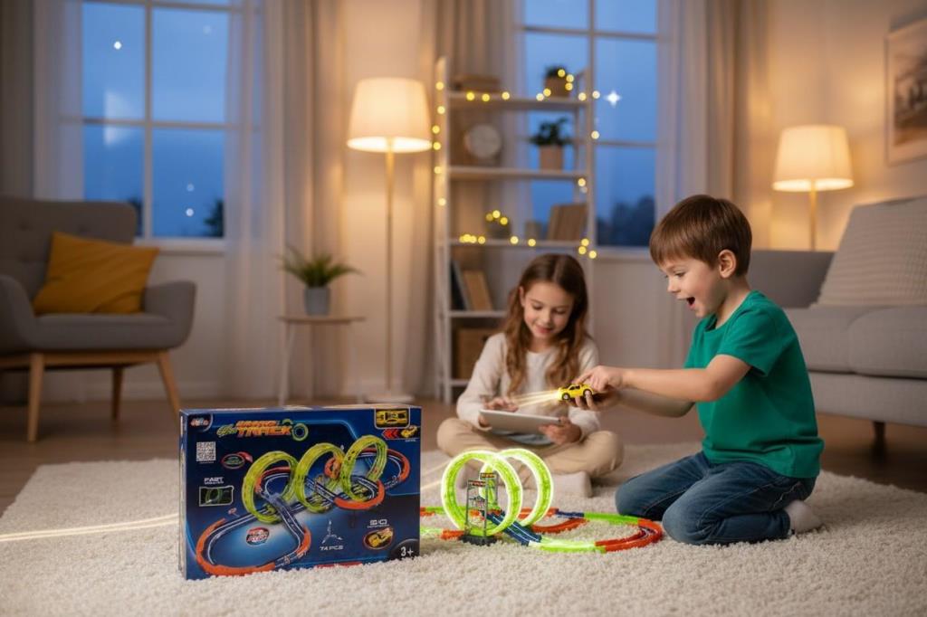 SH40591 Şarjlı Fosforlu Racing Set 71 Parçalı