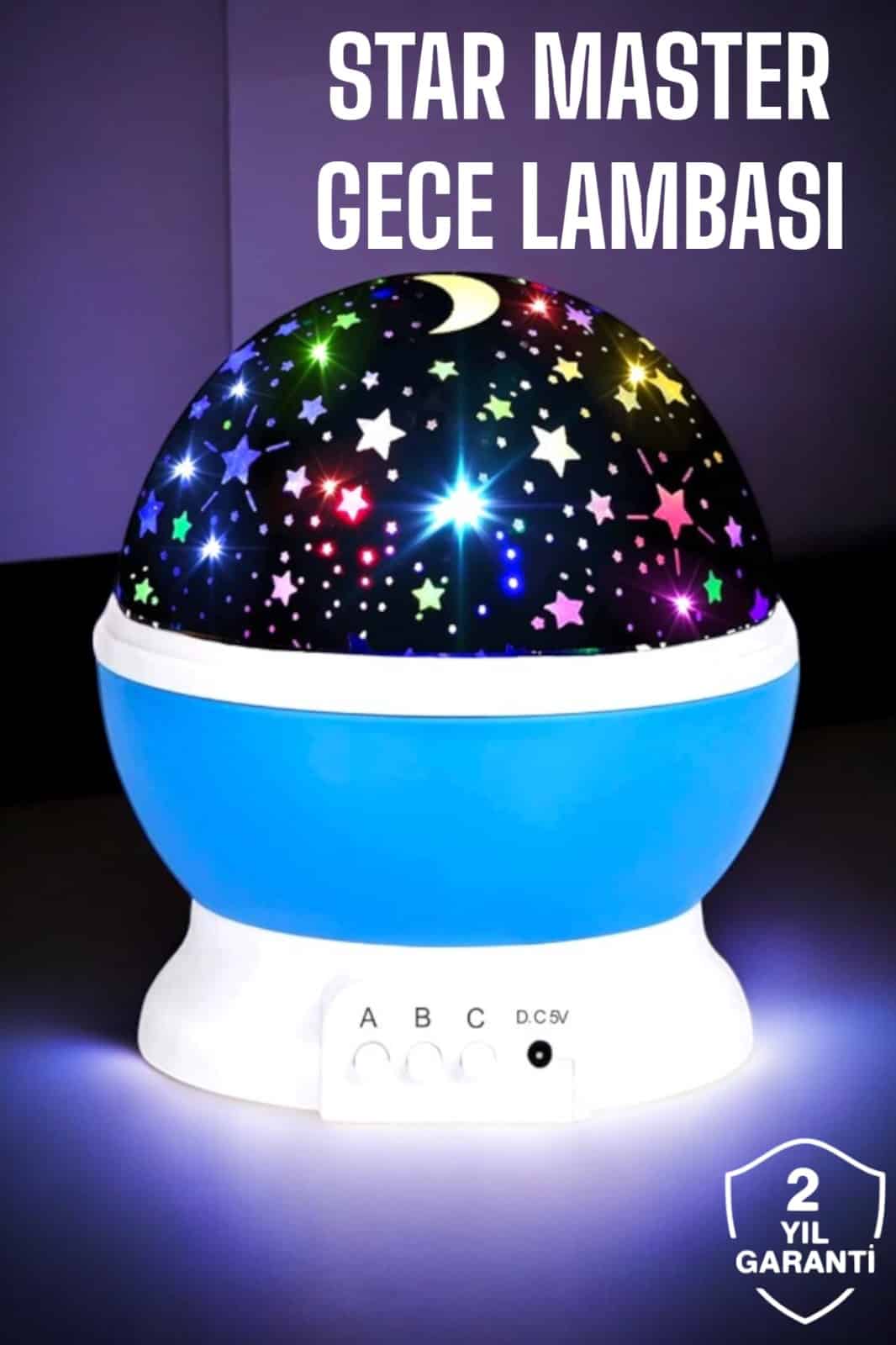 Yıldızlı Gökyüzü Projeksiyon Gece Lambası Hareketli Işık Şovu