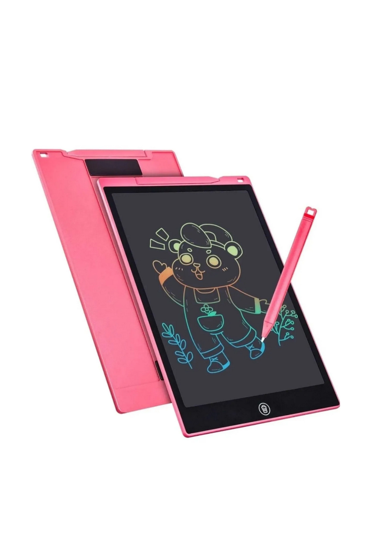 12 Inc Renkli Lcd Grafik Dijital Kalemli Çizim Tableti Yazı Tahta Not Yazma Eğitim Tableti Pembe