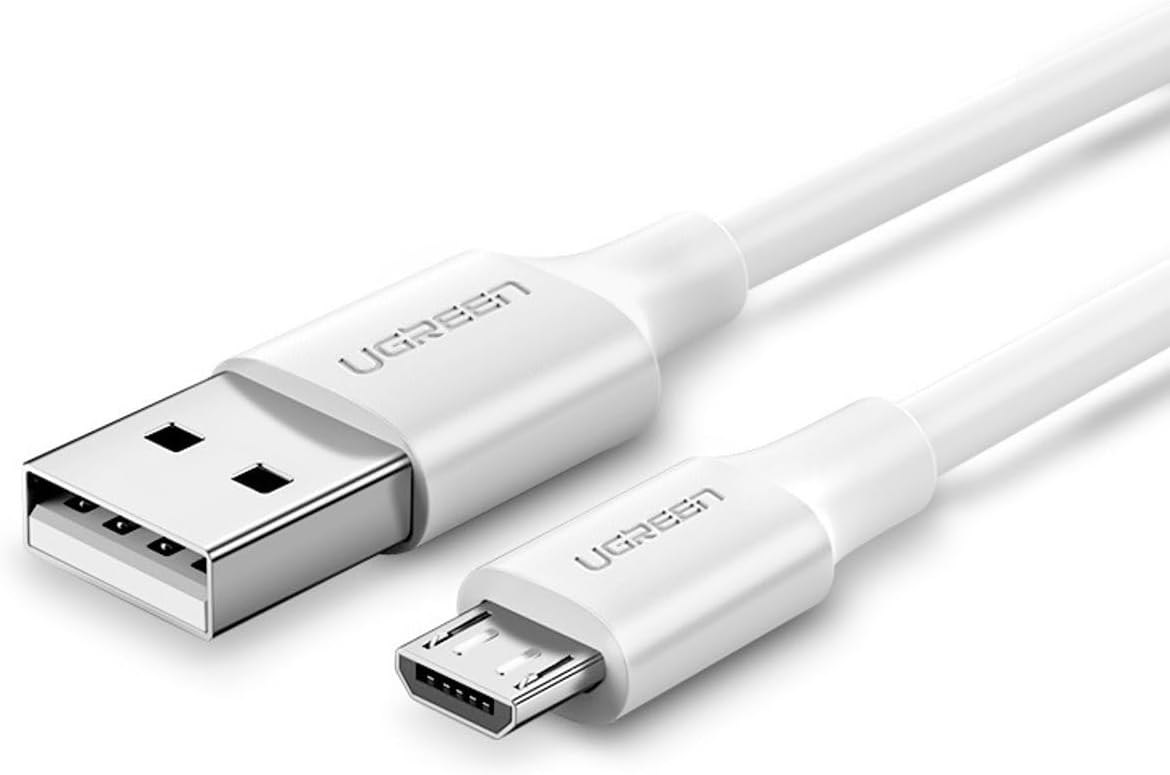 Micro-USB & USB-A Data ve Şarj Kablosu, 1.5 Metre, Beyaz