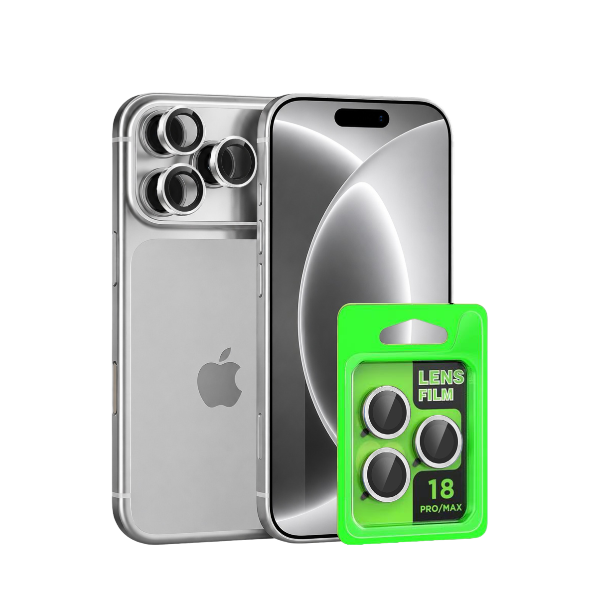 Apple iPhone 18 Pro Max Raze Metal Kamera Lens - Gümüş
