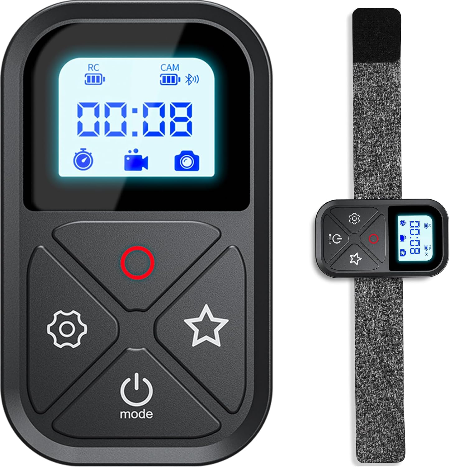 Akıllı Kablosuz Uzaktan Kumanda GoPro Max Mini Hero 12 Hero 11 Hero 10 Hero 9 Hero 8, LCD Göstergesi Mıknatıs Şarj Portu El Kayışı Go Pro 11 12 10 9 8 Siyah Kamera Aksesuarları