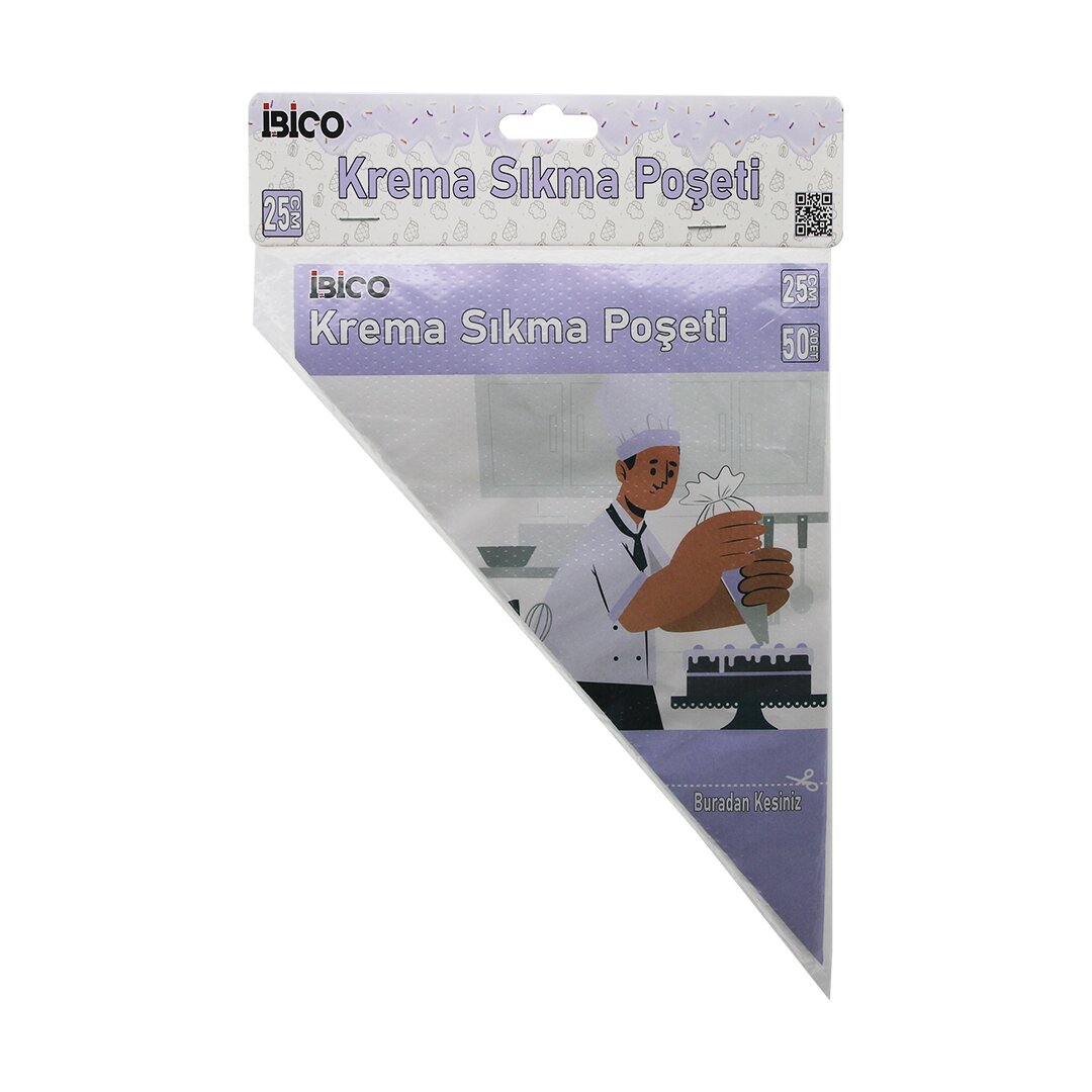 Naylon 25CM 50PCS Krema Sıkma Poşeti Torbası