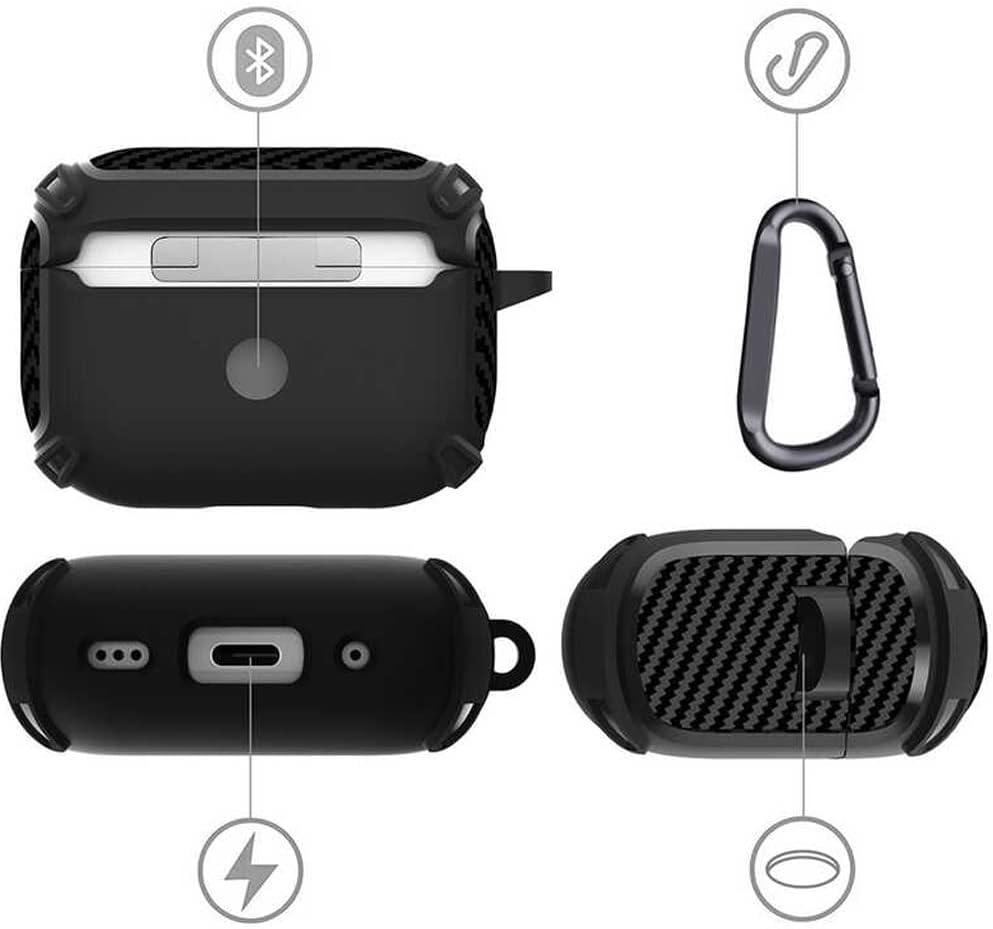 Airpods Pro 2 ile uyumlu Kulaklık Kılıf Darbeye Dayanıklı Fundamental Sert Koruyucu Toz ve Kirden Koruyan Apple Airpods Pro 2 ile uyumlu Kılıf Koyu Yeşil