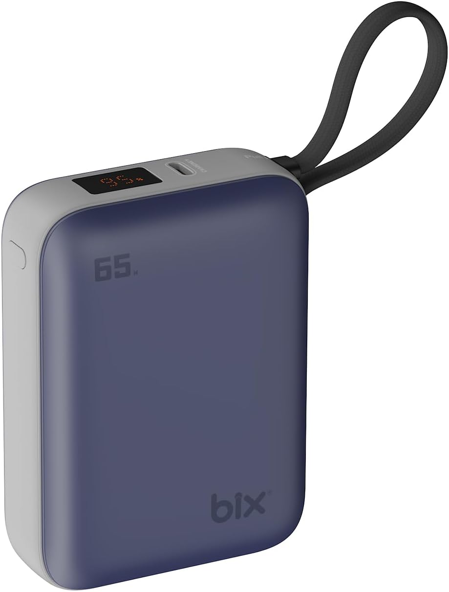 PB120 20000mAh PD 65W Cep Boyu Kompakt Tasarımlı Dijital Göstergeli Powerbank Taşınabilir Süper Hızlı Şarj Cihazı (Mavi)