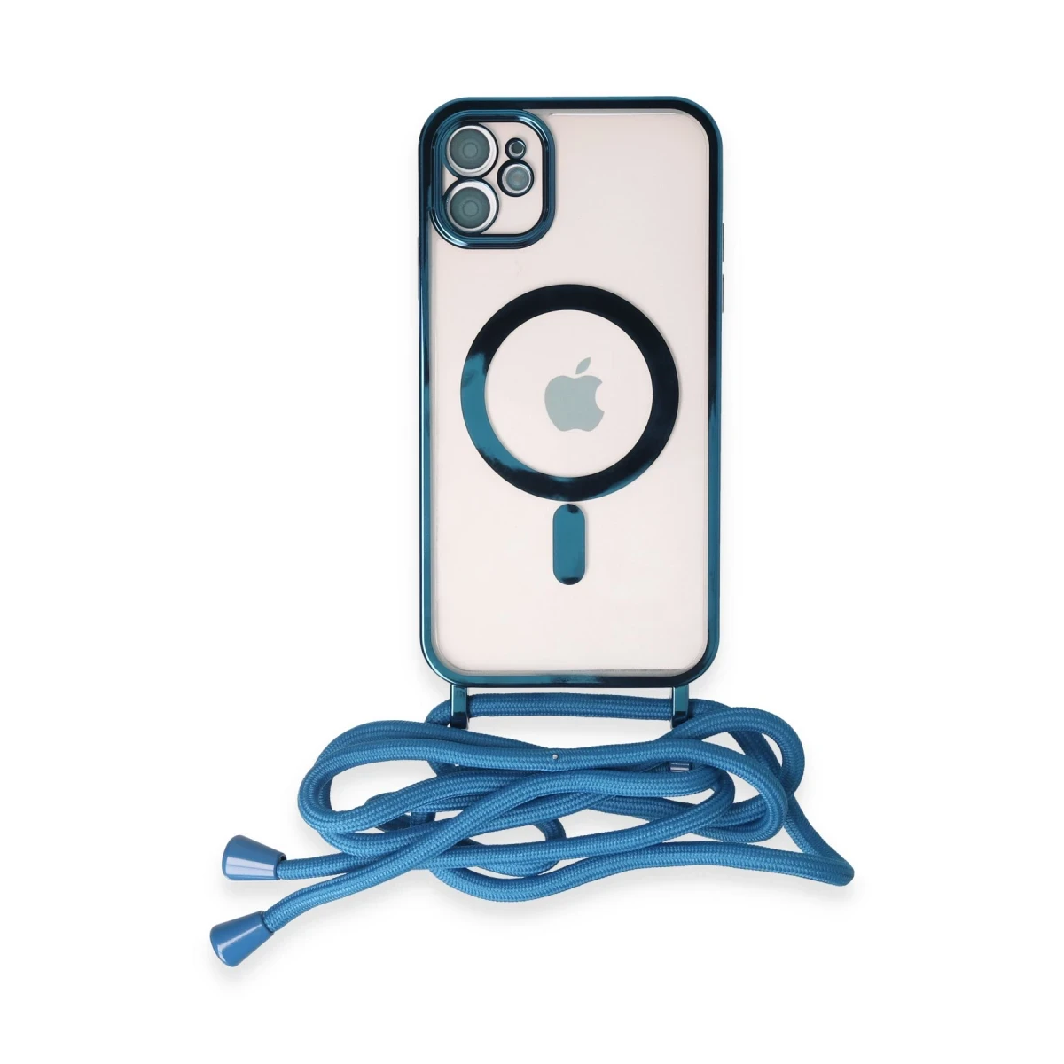 Apple iPhone 11 Kılıf Divo Lazer Askılı Magsafe Kapak - Sierra Blue