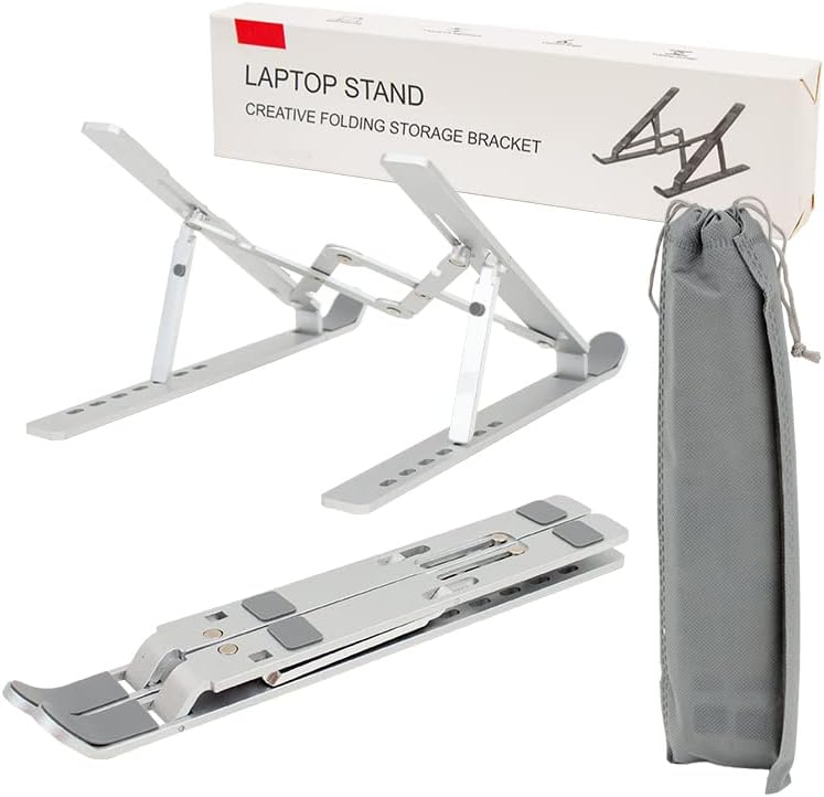 Ayarlanabilir Metal Laptop ve Tablet Standı (10-15.6 İnç), Kaymaz Tabanlı Ergonomik Masaüstü Bilgisayar Yükseltici