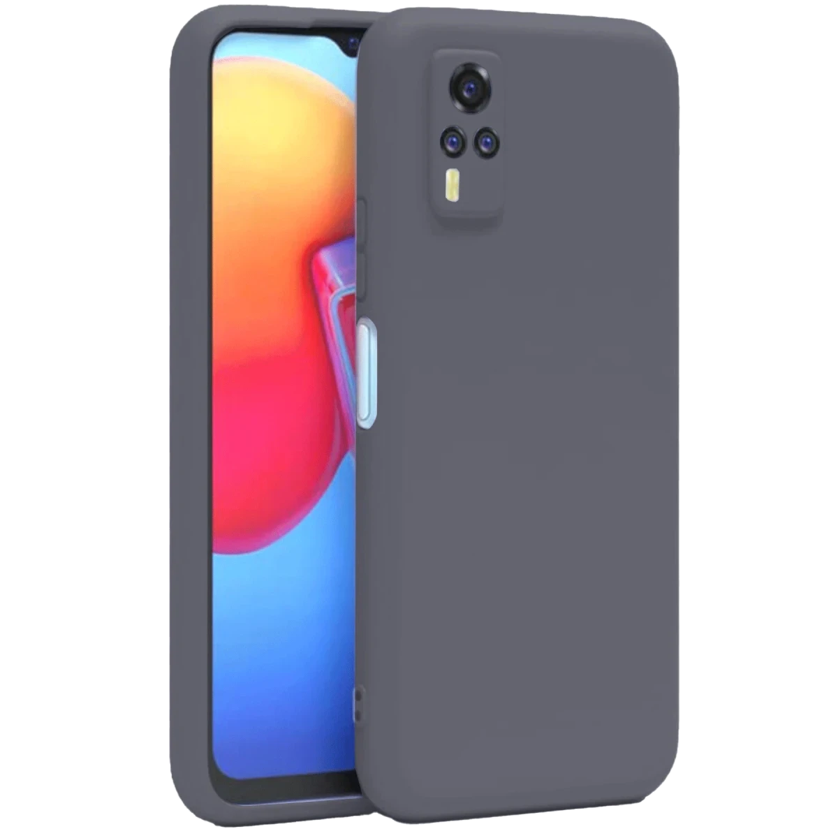 Vivo Y53S Kılıf Nano içi Kadife Silikon - Gri