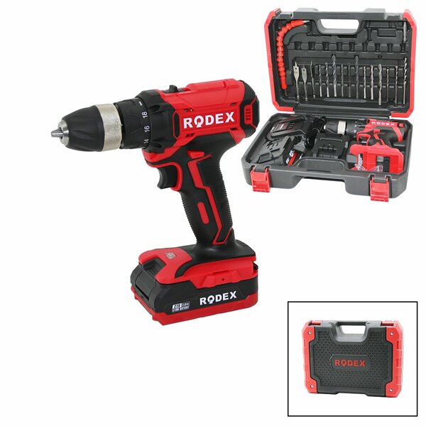 2 Kademe Hız - Vites Şarjlı=çift Batarya 17PCS Uçlu Matkap 0-350 / 0-1350 Rpm 21V/2.0A Lı-ıon RDX-3375A