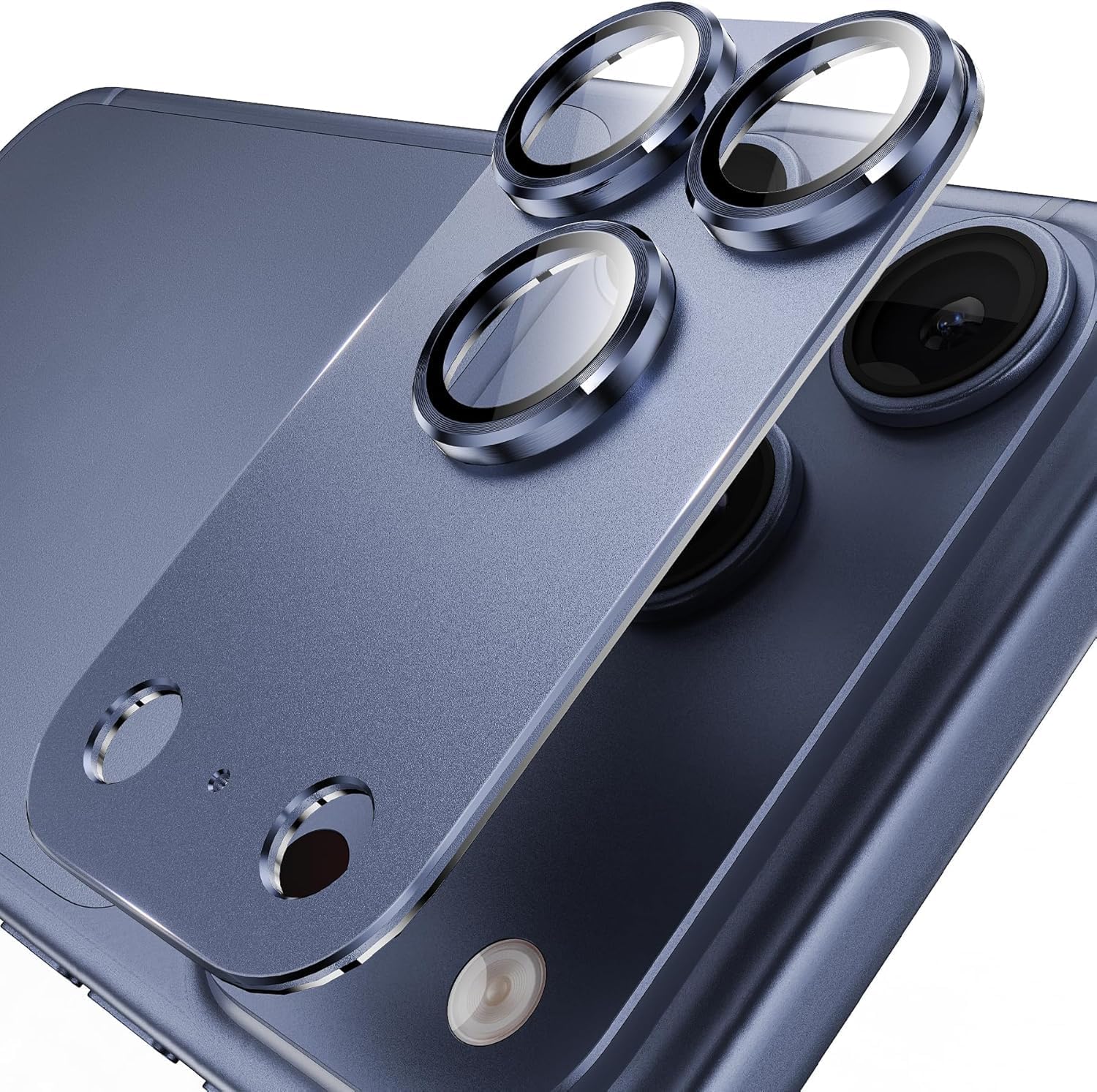 iPhone 17 Pro için Tasarlanmış Kamera Lens Koruyucu, [1:1 Mükemmel Uyum] Tam Kapsamlı Mat Metal Temperli Cam Kamera Ekran Koruyucu Aksesuar, Kılıf Dostu (Lacivert, iPhone 17 Pro)