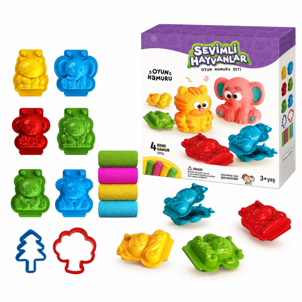 03550 3D Hayvanlar Hamur Set 200GR