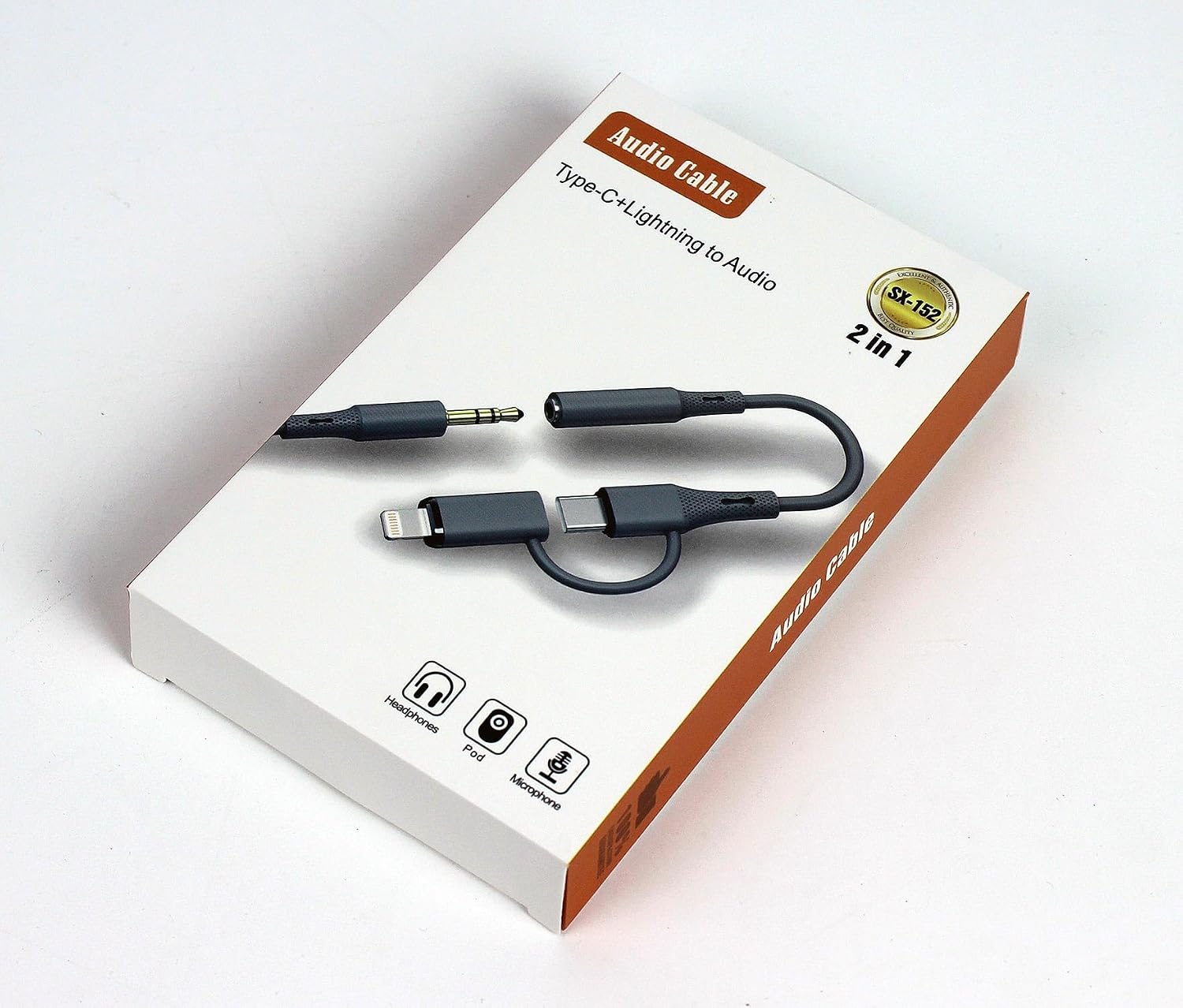 Ga78 2in1 Aux Dönüştürücü Silikon Ses Kablosu Type-C ve Lighting Kulaklık Ses Aktarımı iPhone ile Uyumlu (2in1 Aux Dönüştürücü)