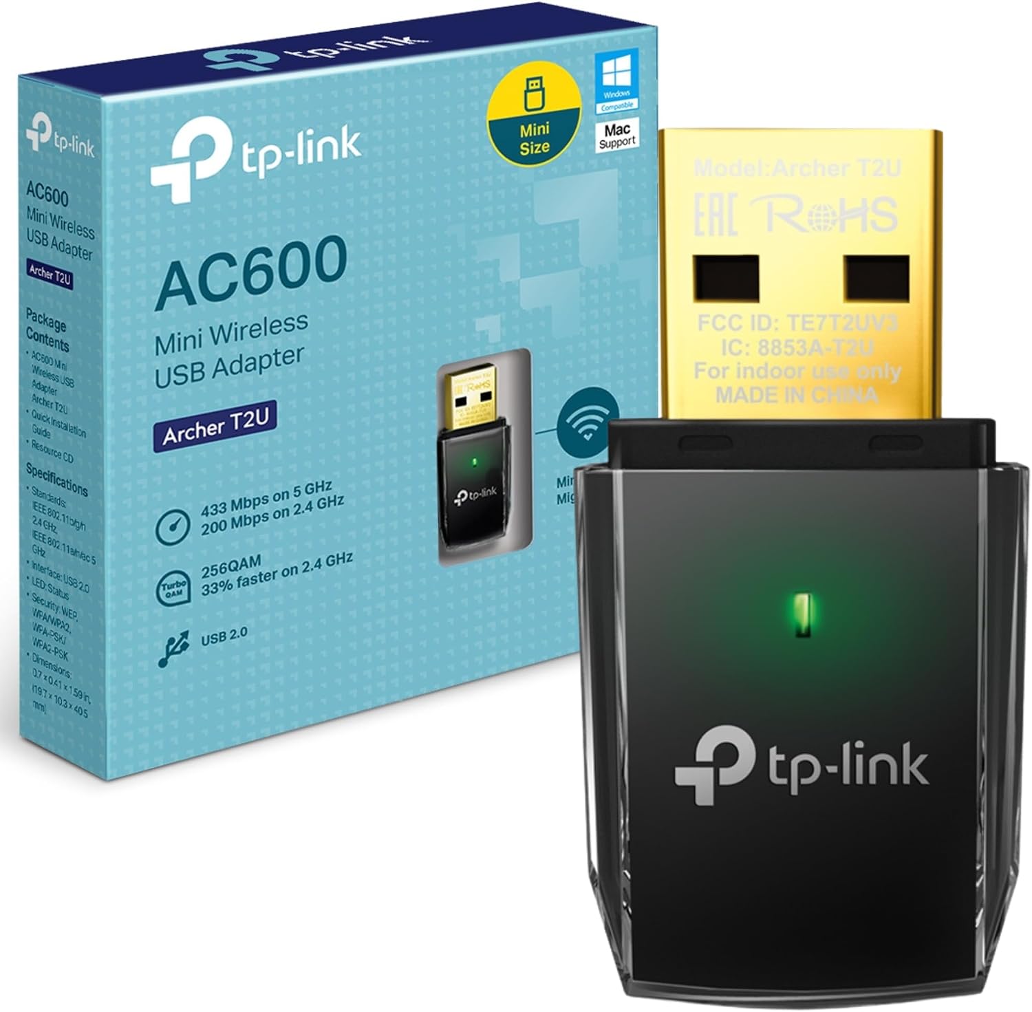 Archer T2U, 600Mbps Kablosuz Dual Band USB Adaptör