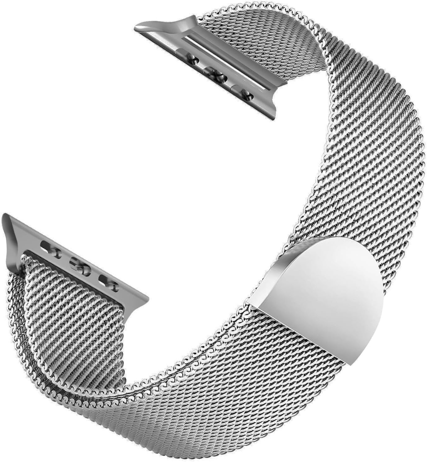 Apple Watch Series 7 45mm için Kordon Milan İlmik Gümüş [Watch Series 7 45mm ile Uyumlu Kordon - Gümüş]