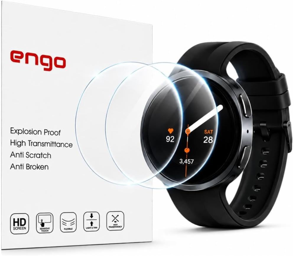 Samsung Galaxy Watch 9 40mm İle Uyumlu Ekran Koruyucu Nano Parlak Çizilmeye Dayanıklı Akıllı Saat Koruması, 9h Kırılmaz Esnek Cam, Hd Şeffaf 2 Adet Sm-L340