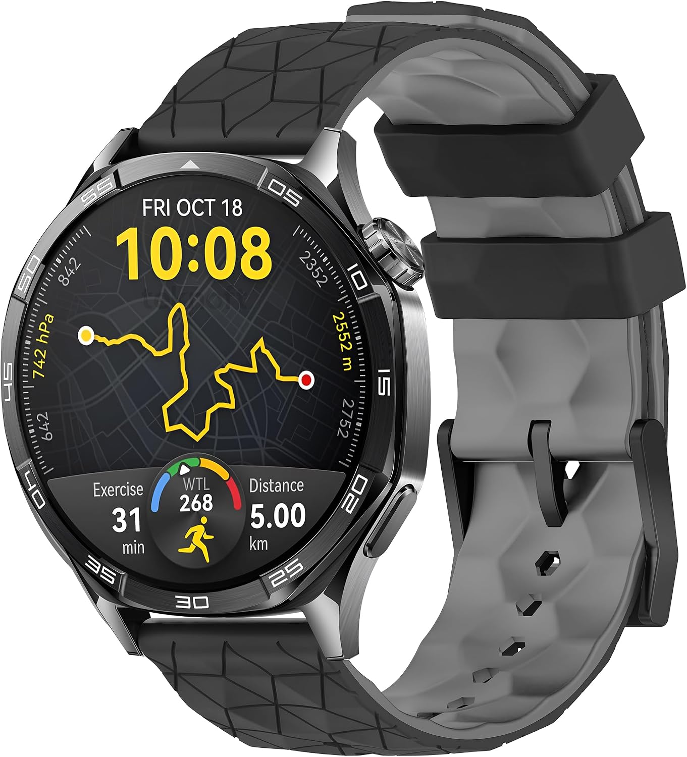 22mm ile Uyumlu Saatler için Geometrik Model 46mm Silikon Kordon HUAWEI Watch (GT6 Pro/GT6/GT5 Pro/GT5/GT4/Watch 4 Pro/GT3/GT3 Pro/GT2/GT2 Pro)