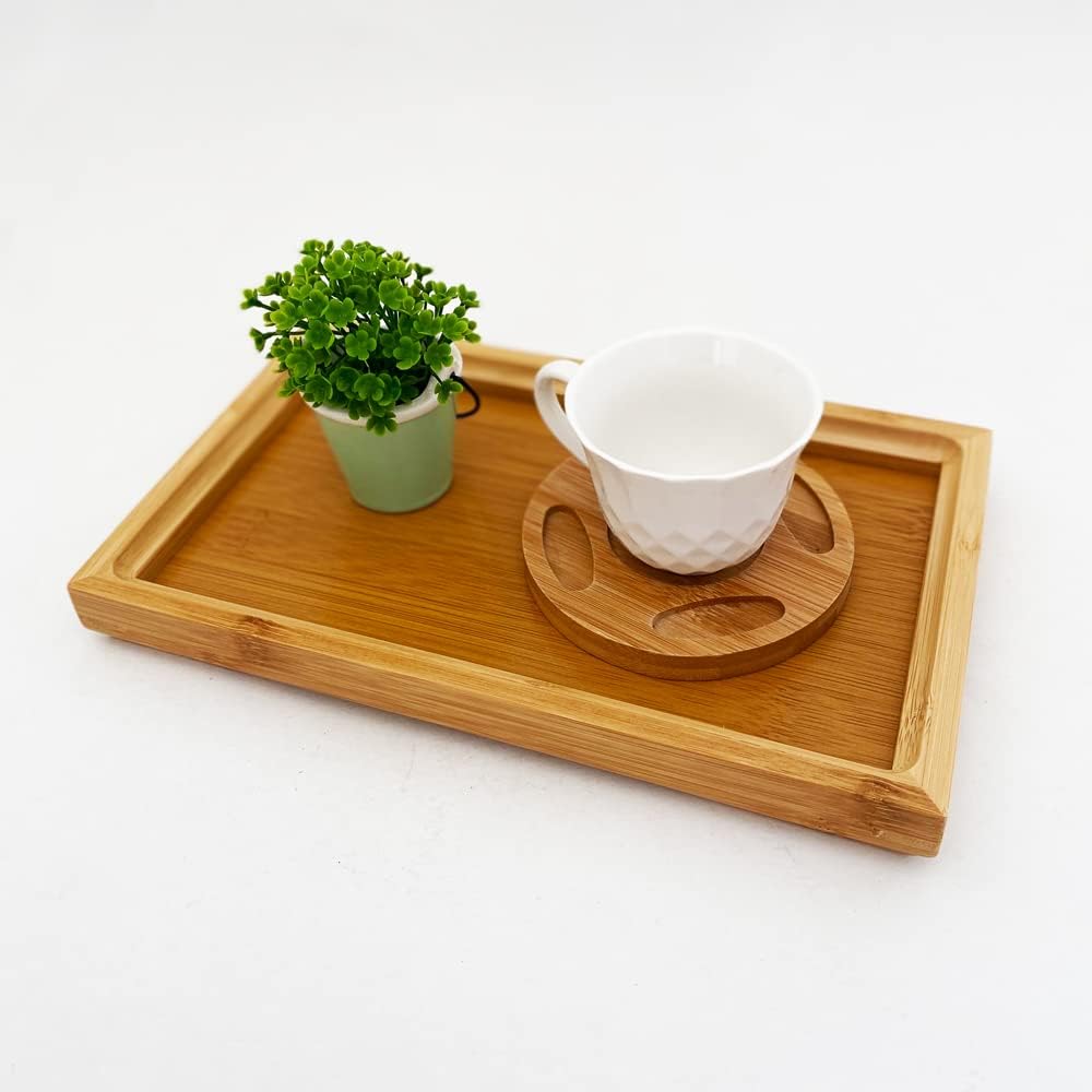 Bambu Dikdörgen Servis Tepsisi Küçük Boy Tepsi 25cm*15cm*2.6cm