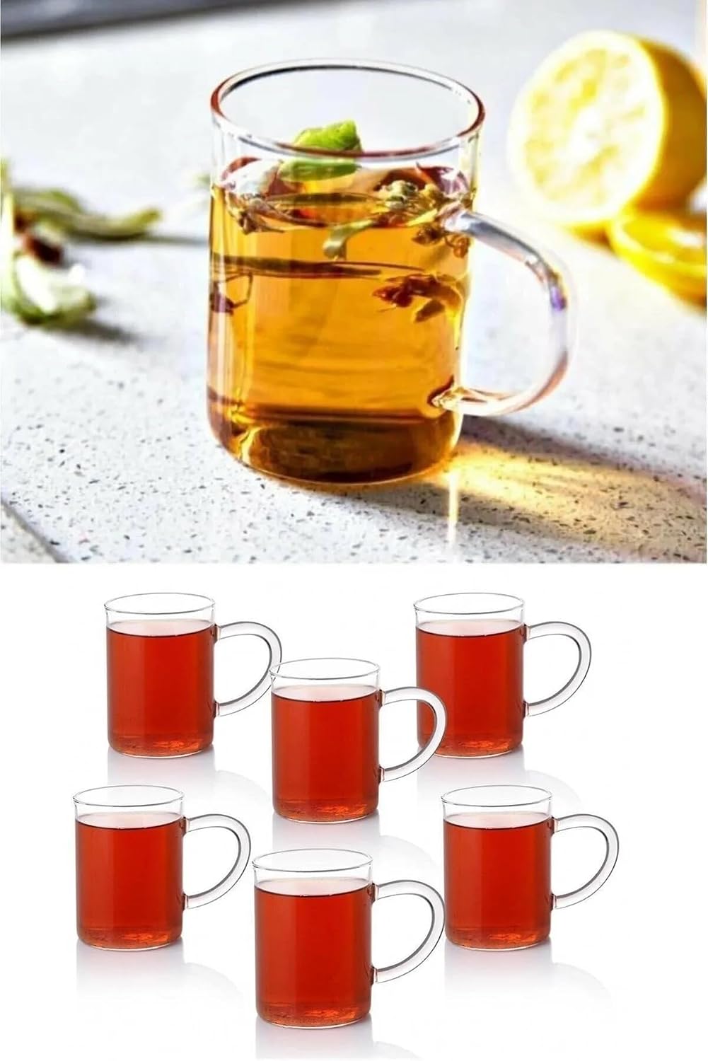 6'lı Ateşe Dayanıklı Termisil Cam Kupa Bardak 200 ml MIT1015