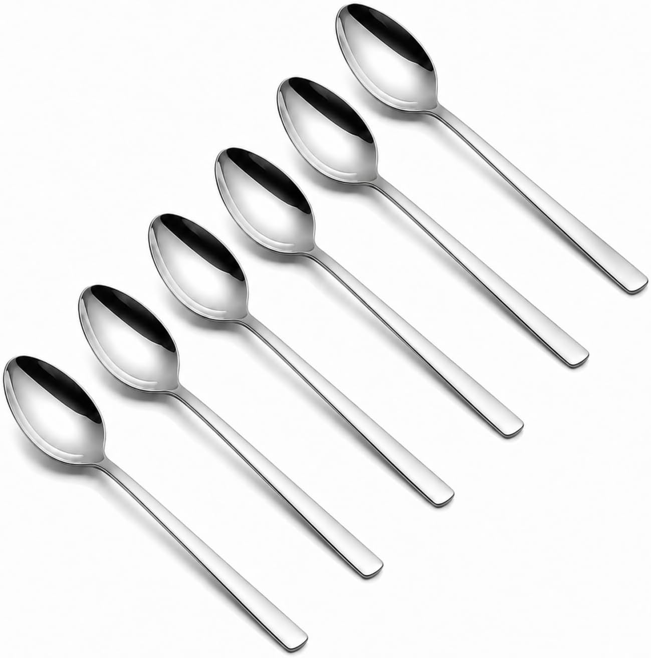 Çay Kaşığı, 6'lı Paslanmaz Çelik Kaşık Seti, Gümüş Metal 10 cm, 6 Adet