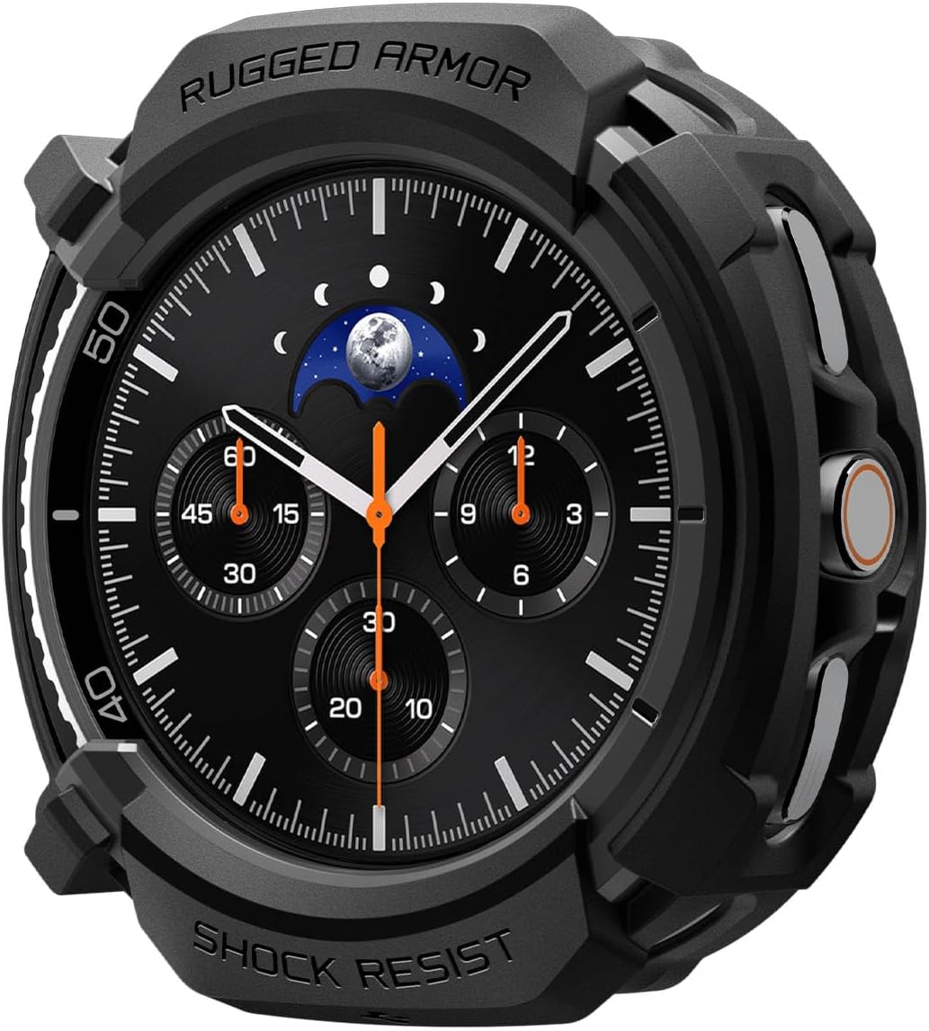Galaxy Watch 8 Classic (46mm) ile Uyumlu Kılıf Rugged Armor Matte Black - ACS10012