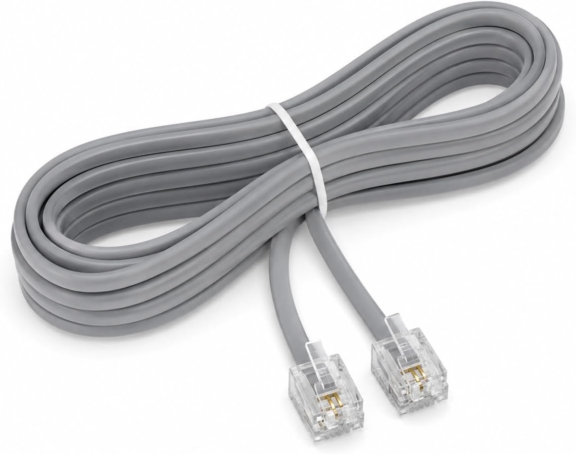 PrimeX PX-KKT10 2CX0.10mmx7 10 Metre ADSL RJ11 Telefon Kablosu Gri, ADSL, VDSL 2 Canlı Kablo