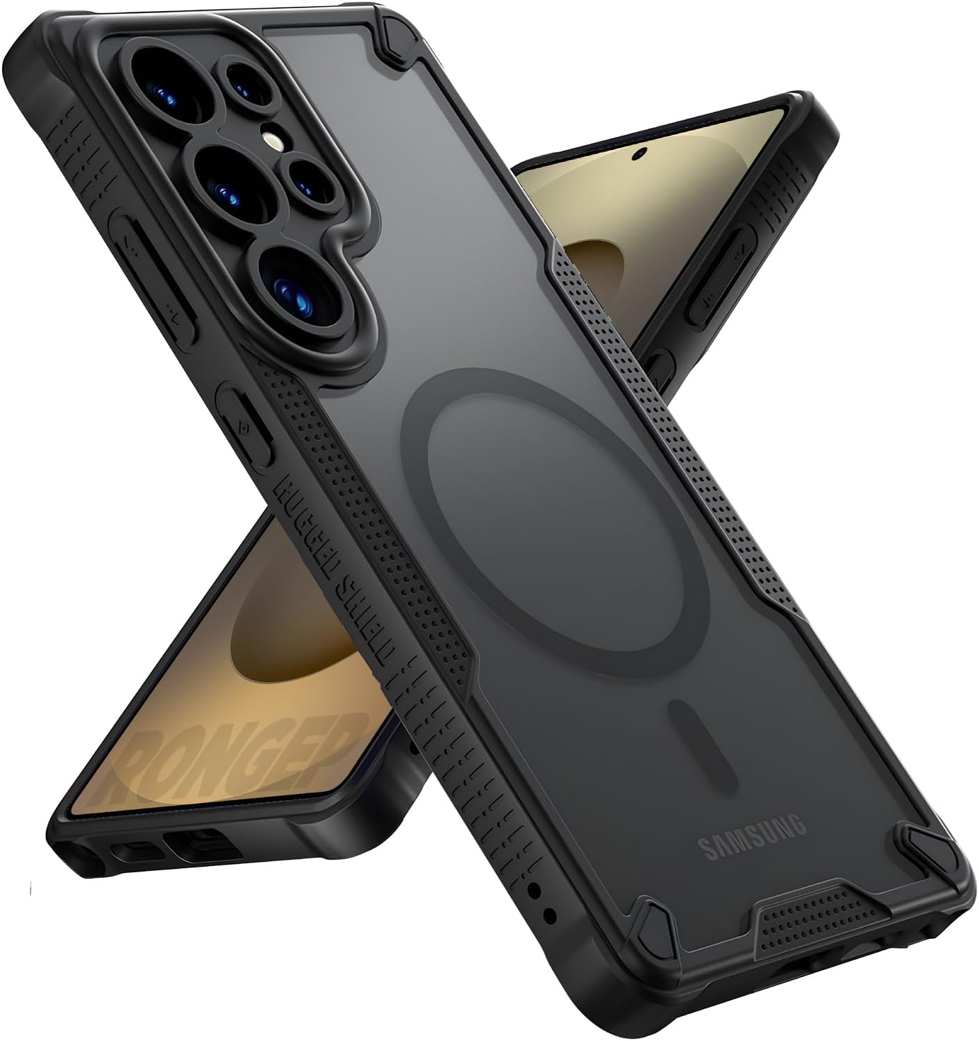 Samsung Galaxy S25 Ultra için Kılıf Fusion-Rugged Manyetik [MagSafe ile Uyumlu] S25 Ultra Kılıfı Kamera Korumalı Arkası Mat PC Koruyucu Tasarımlı Güçlü Manyetikli S25 Ultra Koruyucu (Siyah)
