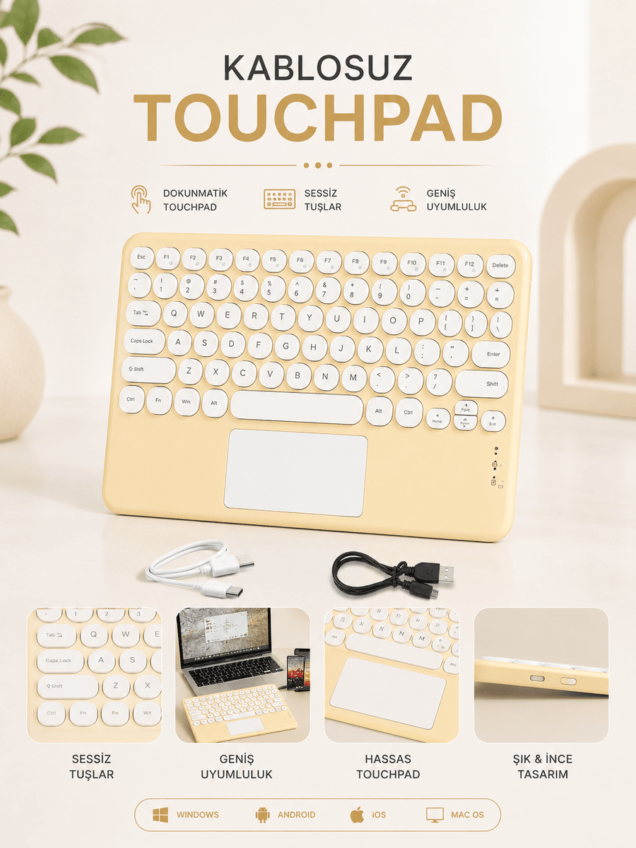 Kablosuz Touchpad Tüm Cihazlarla Uyumlu