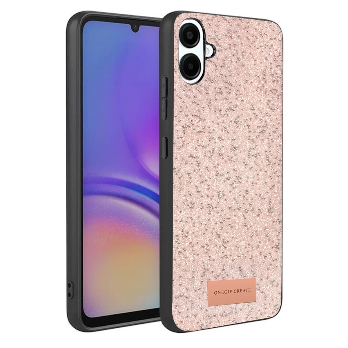 Onegif Samsung Galaxy A07 4G Bright Simli Kapak - Pembe