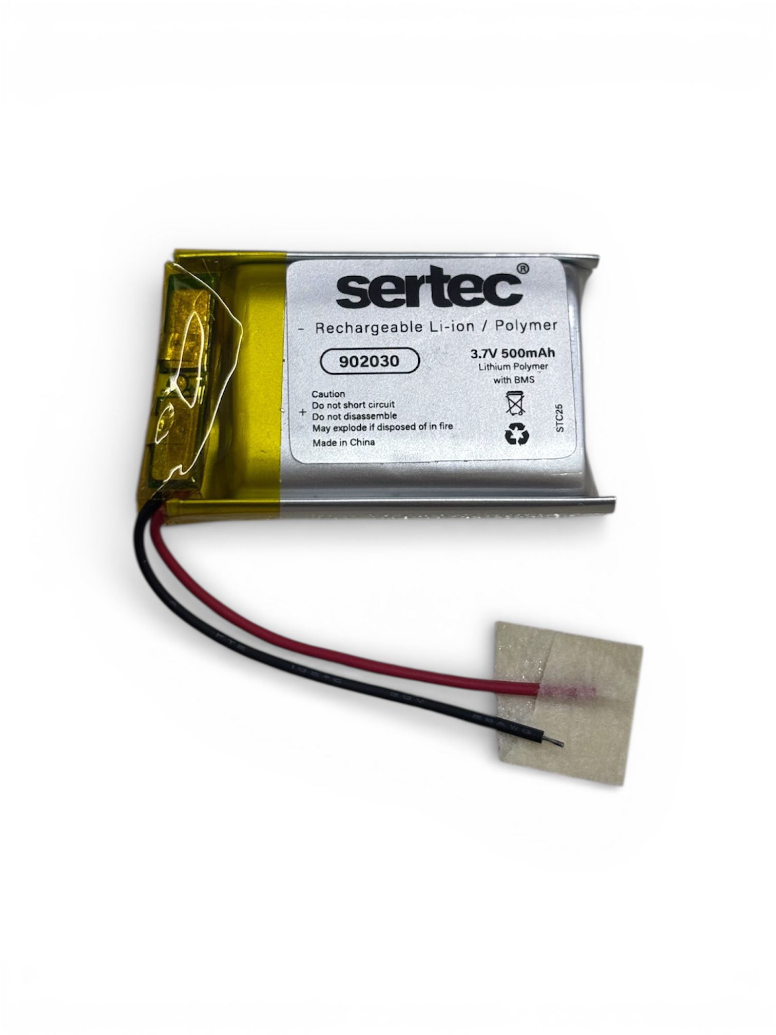902030 3.7V 500 mAh Li-Polymer Pil (Devreli/1.5A)