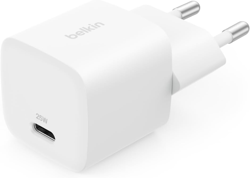 USB-C Fiş 25 W - USB-C Telefon Şarj Cihazı, Apple iPhone 16, 15 Plus, Pro, Pro Max, iPad, Samsung Galaxy S25, Pixel 9, Nintendo Switch ve Fazlası için PD 3.0 PPS Hızlı Şarj Cihazı, Beyaz
