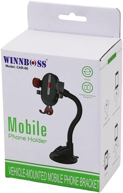 Wınnboss Car-06 Araç & Oto Telefon Tutucu (360° Eğilip Bükülen Akrobat Kol) (Vantuzlu & Oynar Baş& Genişlik Ayarı)*100