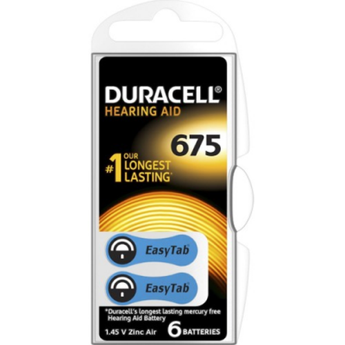 Duracell 675 İşitme Cihaz Kulak Pili 6 Parça 1 Kutu